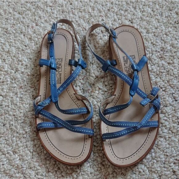 Salvatore Ferragamo cute Blue Sandal size 37 - Picture 1 of 6